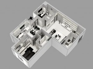 detailed house cutaway 3D Model