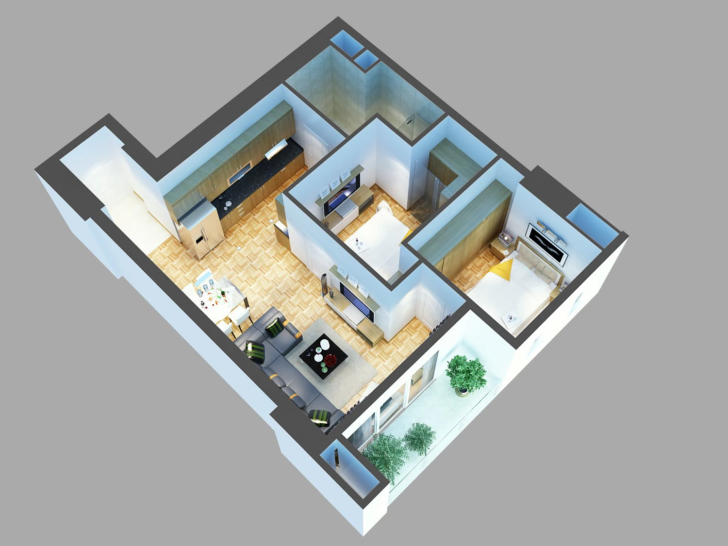 detailed house cutaway 6 3D Model .c4d .max .obj .3ds .fbx .stl .blend 