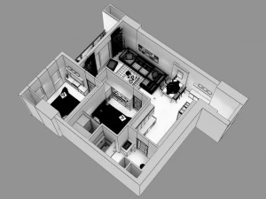 detailed house cutaway 6 3D Model