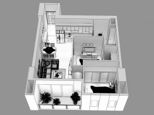 detailed house cutaway 6 3D Model
