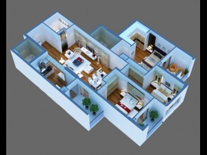 detailed house cutaway Model 3D
