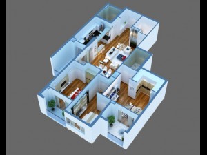 detailed house cutaway Model 3D