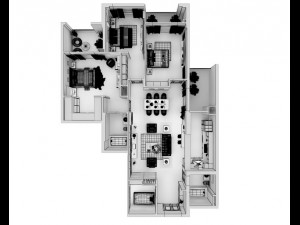 detailed house cutaway Model 3D
