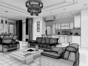 detailed house cutaway 3D Model