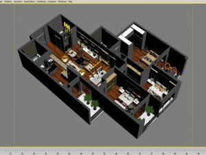 detailed house cutaway Model 3D