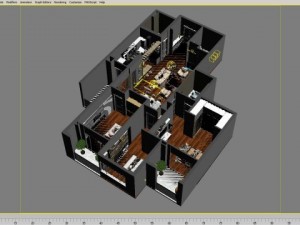 detailed house cutaway Model 3D