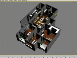 detailed house cutaway 3D Model