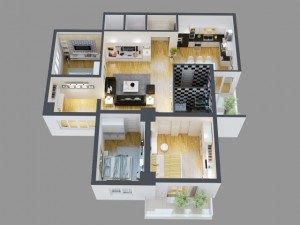 detailed house cutaway view 4 3D Model