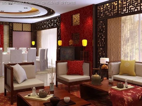 dining room restaurant 3D Model .c4d .max .obj .3ds .fbx .stl .blend 