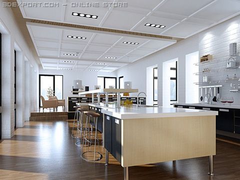 living room 024 3D Model .c4d .max .obj .3ds .fbx .stl .blend