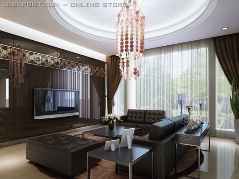 living room 043 3Dモデル .c4d .max .obj .3ds .fbx .stl .blend 