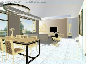 living room 025 3D Model