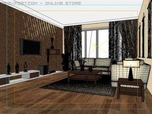 living room 019 3D Model