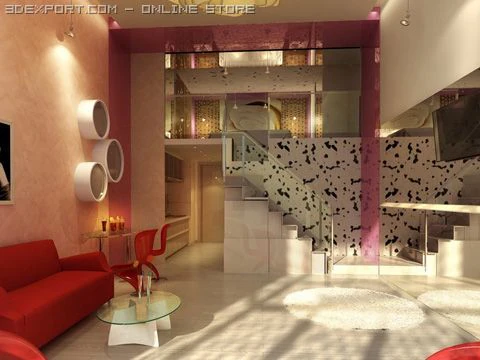 living room 030 3D Model .c4d .max .obj .3ds .fbx .stl .blend 
