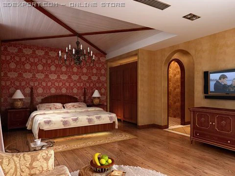 quarto 007 Modelo 3D .c4d .max .obj .3ds .fbx .stl .blend 