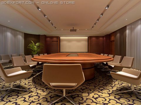 meeting room 004 3D Model .c4d .max .obj .3ds .fbx .stl .blend 