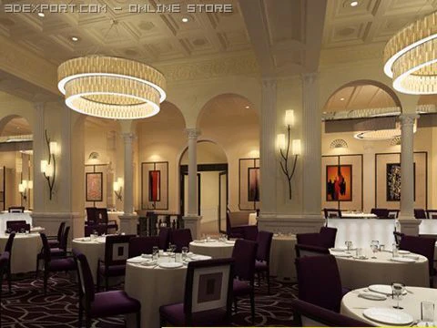 restaurant 05 3D Model .c4d .max .obj .3ds .fbx .stl .blend 