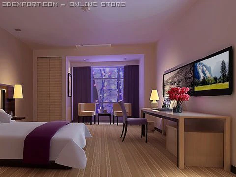 bedroom 011 3D Model .c4d .max .obj .3ds .fbx .stl .blend