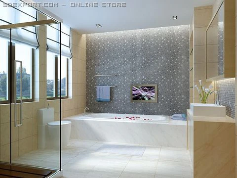 bathroom 002 3D Model .c4d .max .obj .3ds .fbx .stl .blend