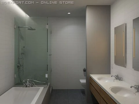 bathroom 004 3D Model .c4d .max .obj .3ds .fbx .stl .blend 