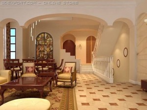 living room 037 Modèle 3D