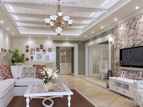 living room 038 3D Model .c4d .max .obj .3ds .fbx .stl .blend 