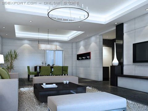 living room 039 3D Model .c4d .max .obj .3ds .fbx .stl .blend 