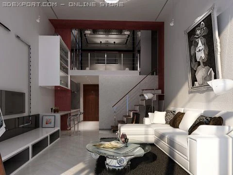 living room 031 3D Model .c4d .max .obj .3ds .fbx .stl .blend