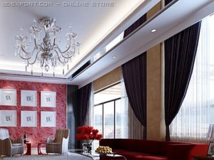 dining room and living room 001 Model 3D