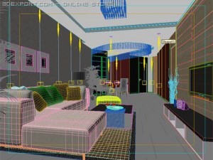 dining  living room 005 3D Model