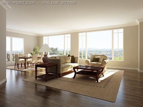 dining  living room 007 3D 模型 .c4d .max .obj .3ds .fbx .stl .blend 