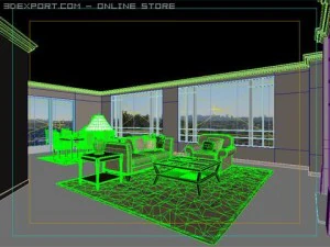 dining  living room 007 3D Model