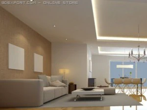 dining  living room 008 3D Model