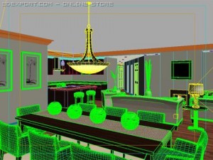 dining  living room 010 3Dモデル