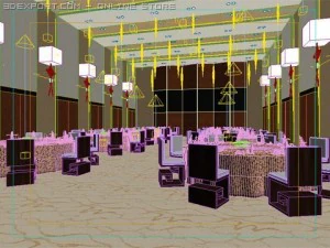 restaurant scene photorealistic 01 3D Model