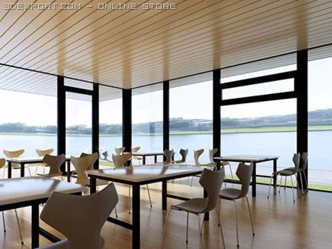 restaurant scene photorealistic 06 3D Model .c4d .max .obj .3ds .fbx .stl .blend 