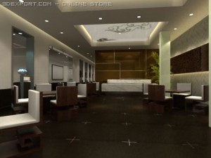 restaurant scene photorealistic 07 3D मॉडल