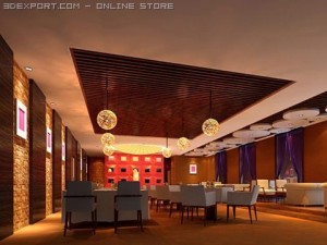 restaurant scene photorealistic 08 Modello 3D