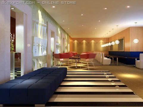 restaurant scene photorealistic 09 3D Model .c4d .max .obj .3ds .fbx .stl .blend 