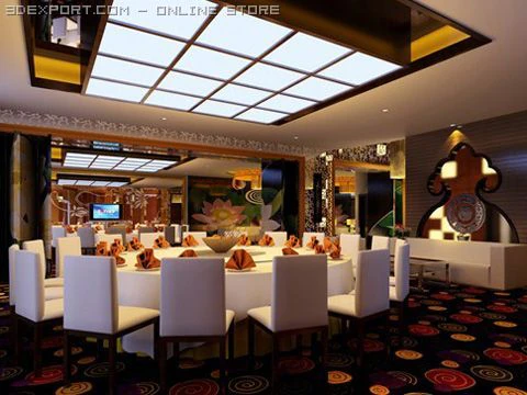 restaurant scene photorealistic 10 3D Model .c4d .max .obj .3ds .fbx .stl .blend 