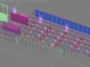 office scene photorealistic 03 3D Модель
