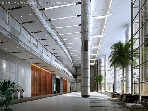 photorealistic lobby 006 3D Model .c4d .max .obj .3ds .fbx .stl .blend