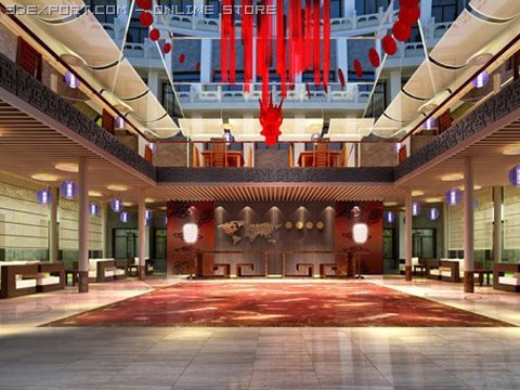 photorealistic lobby 008 Model 3D .c4d .max .obj .3ds .fbx .stl .blend 