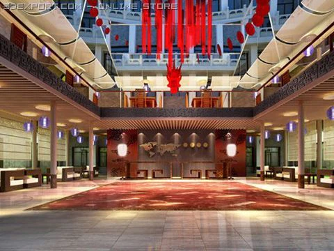 photorealistic lobby 008 3D Model .c4d .max .obj .3ds .fbx .stl .blend 