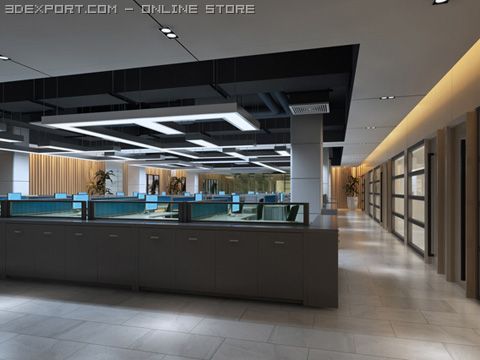 office scene photorealistic 05 3D Model .c4d .max .obj .3ds .fbx .stl .blend 
