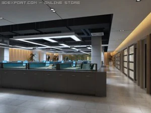 scena biurowa fotorealistyczna 05 Model 3D