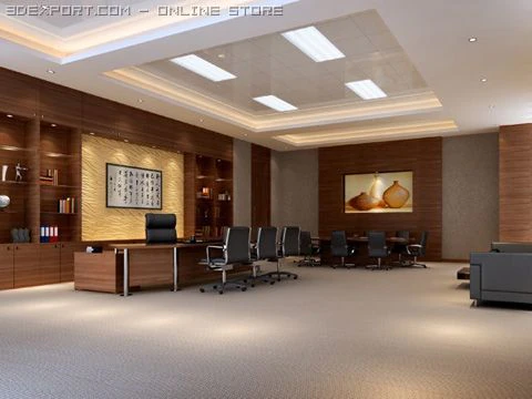 office scene photorealistic 06 3D Model .c4d .max .obj .3ds .fbx .stl .blend 