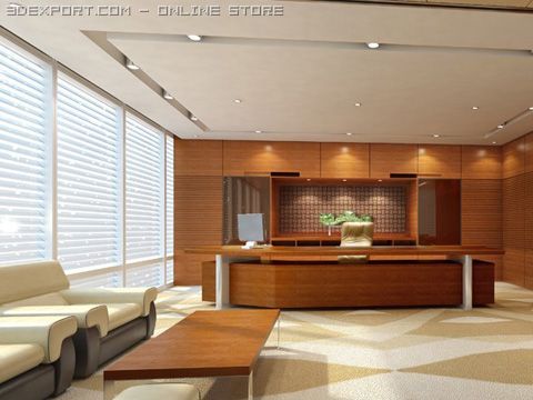 office scene photorealistic 07 Model 3D .c4d .max .obj .3ds .fbx .stl .blend 