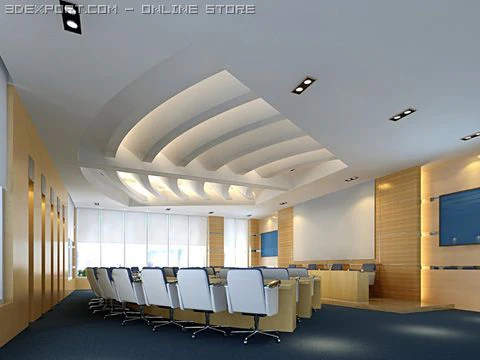 photorealistic conference meeting room 001 3D Model .c4d .max .obj .3ds .fbx .stl .blend 