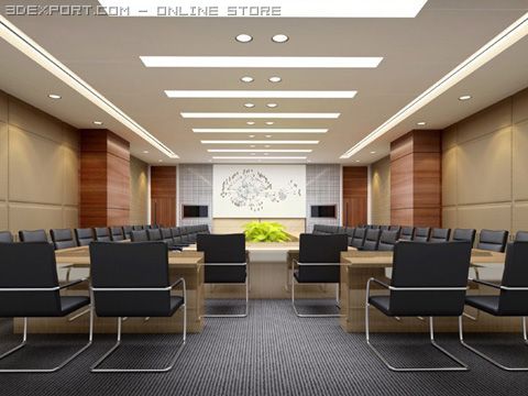 photorealistic conference meeting room 002 3D Modell .c4d .max .obj .3ds .fbx .stl .blend